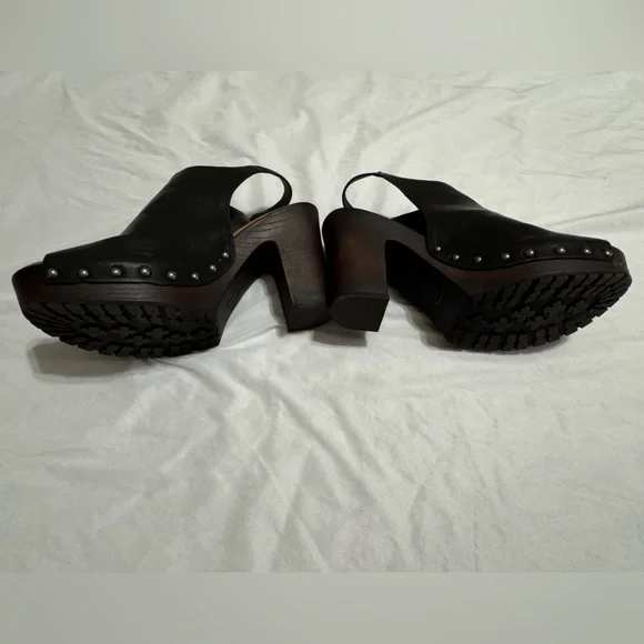 Korks Black Slingback Heels Comfort Block Heel Size 8 - Picture 5 of 5